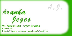 aranka jeges business card